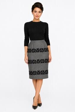 Vintage 1950s Sloat & Co Wool Soutache Pencil Skirt USA Made XS Gray